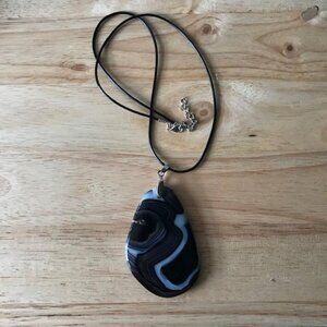 Artisan Brown & White Crystal Agate Gemstone Necklace